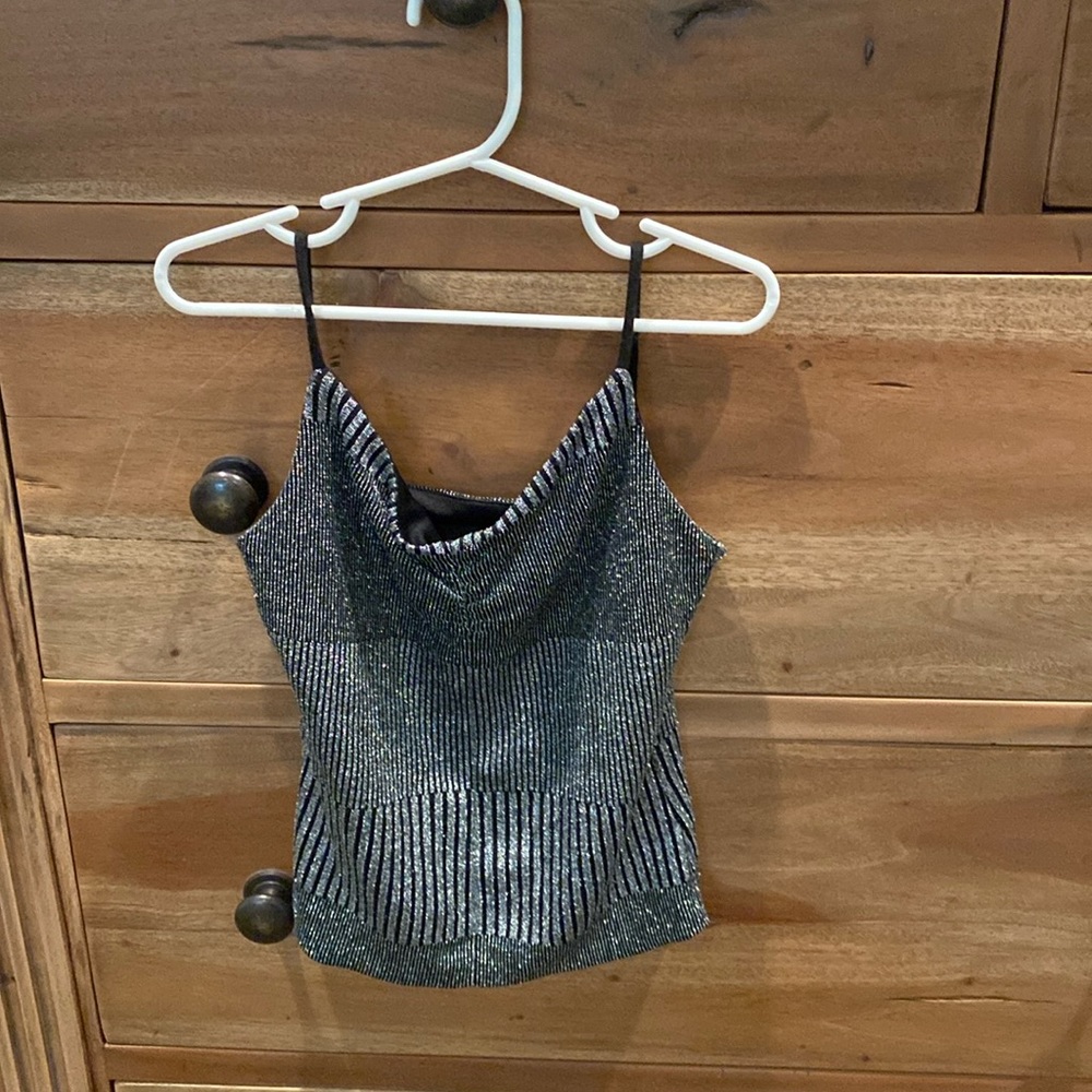 Sparkly black and silver tank
